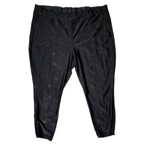 Rave Girl Goth Star Print Lattice Pocket Legging Shiny Black 6 Going Out Torrid